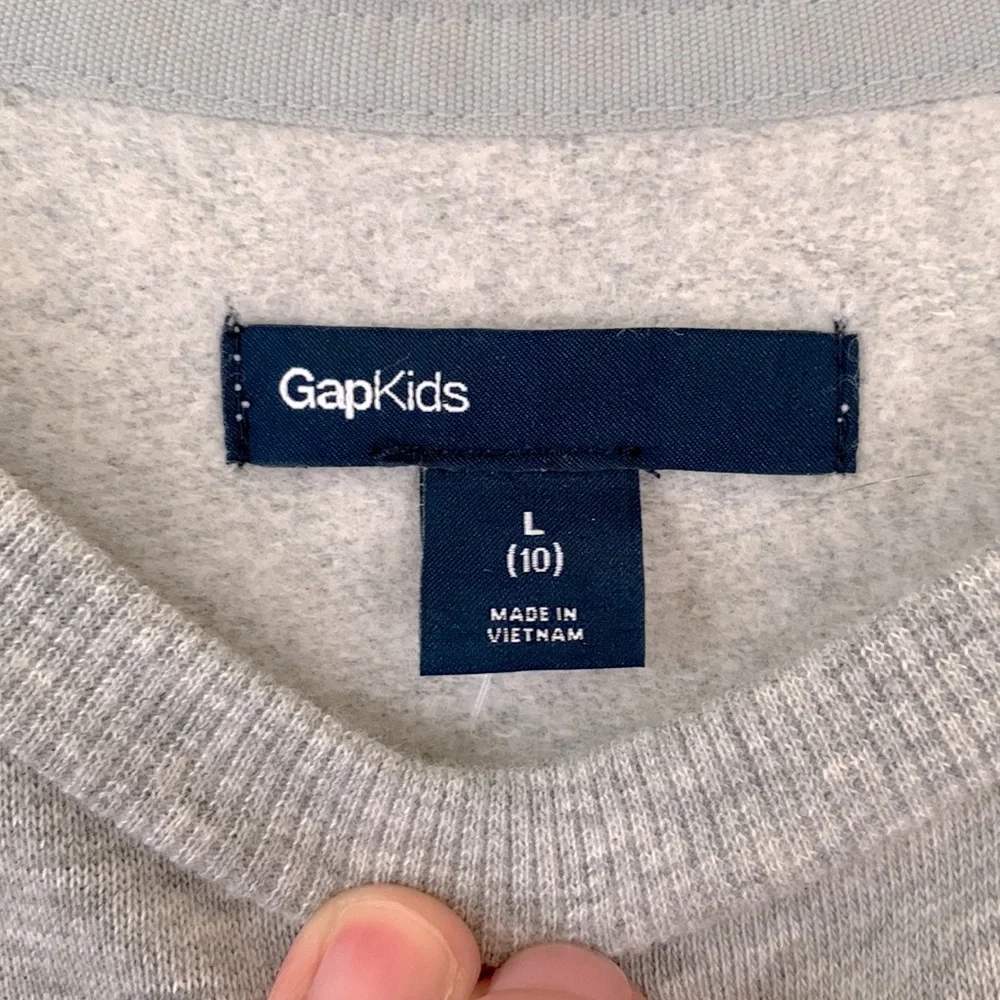 Gap Kids Girl's Gray Ruffle Applique Heart Sweatshirt Dress Size 10